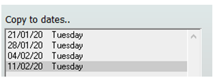 Copy Diary Bookings
