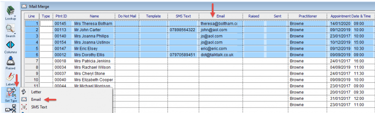 Sending Emails to Patients
