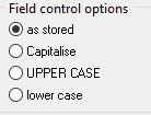 Field Control Options